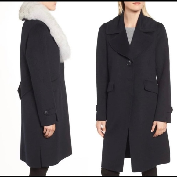 Derek Lam 10 Crosby Wool Trench Coat Faux Fur size medium designer NWT - Picture 2 of 8